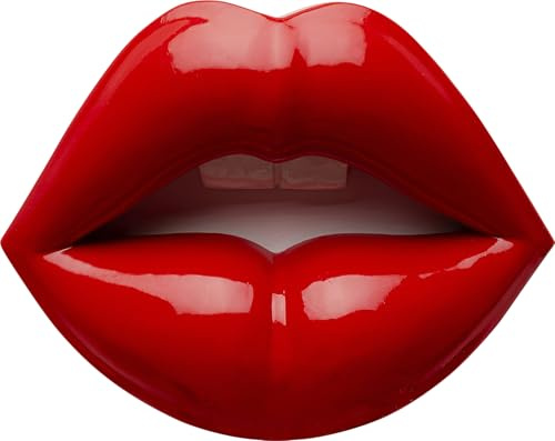 Kare Design Wandobjekt Lips, Rot, Modern, Deko Objekt, Lippen Motiv, Zimmerdekoration, Deko für Regale, Accessoire, Wohnzimmer, Flur, Home Office, Schlafzimmer, 30 x 23 x 8 cm (H/B/T)