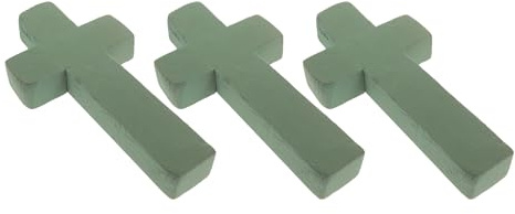 DOITOOL 3 Piezas de Espuma Floral en Forma de Cruz, Espuma de Alta Densidad para Arreglos Funerarios, Base Húmeda para Flores, Bloque Floral Resistente para Decoración de Iglesias