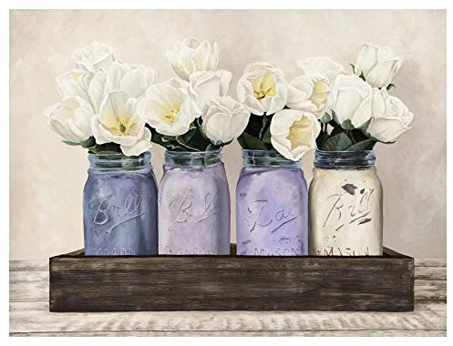 Artworks Italia - Tulipanes en tarros de cristal (127 x 96,5 cm)