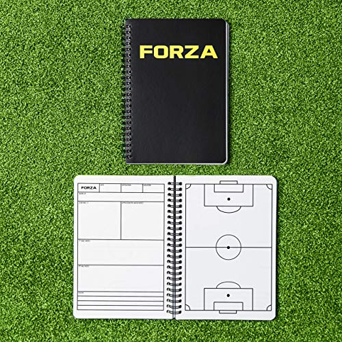 FORZA Cuaderno de entrenamiento y entrenamiento de fútbol | tamaños A4/A5 | planificador táctico de 100 páginas, A5