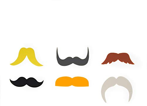 Legami - Set di 6 Segnabicchieri, Riutilizzabili, Simpatici, Funzionali, 4x3,4 cm, Tema Moustaches