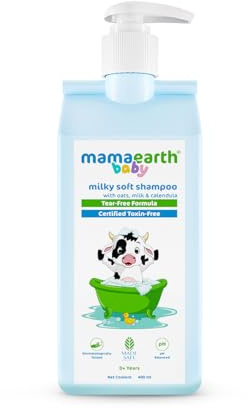 MAMAEARTH Baby Milky Soft Shampoo with Oats Milk & Calendula 13.53 Fl Oz (400ml)