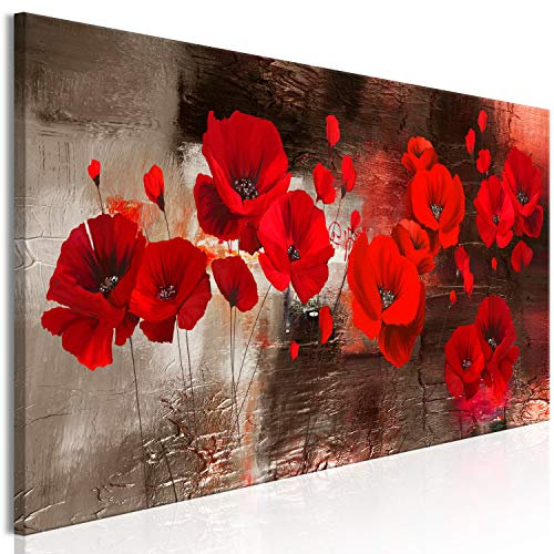 murando Cuadro Acústico Amapolas 120x40 cm espuma acústica absorbe el sonido aislamiento lienzo de 1 pieza Impresión Artística Decoración de Pared Flores Textura b-A-0796-b-a