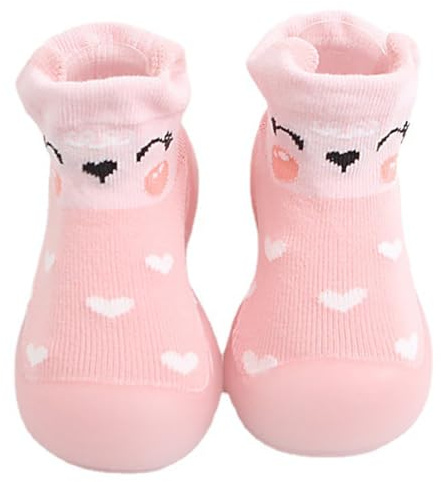 Non-Slip Baby Toddler Sock Shoes Cute Kid First Walking Shoes Pre-Walker Baby Slipper Socks with Rubber Soles Baby Girls Boys Soft Sole Shoe Socks Sneakers Trainers