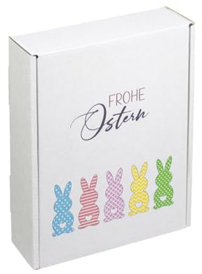 EPVerpackungen, Geschenkkarton Bunte Ostern, Faltschachtel, weiß, 25 Stück
