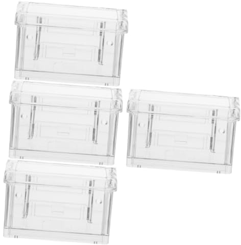 NUOBESTY 4er-box Transparente Visitenkartenbox Geschäftskartenhalter Namenskarten Stehen Kartenregal Basis Für Visitenkarten Kartenaufbewahrungsbox Acryl Muschelschale Schreibtisch Klipp