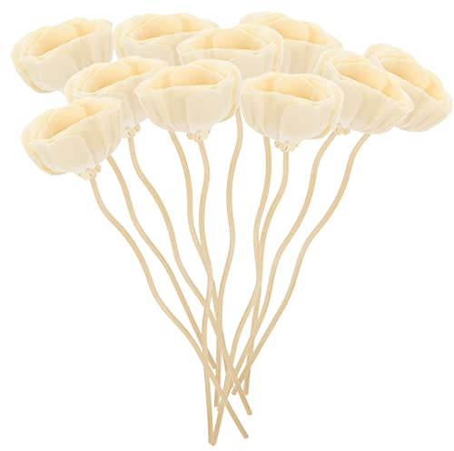 CORHAD Varillas Difusoras De Aroma 10 Piezas, Palitos Aromáticos De Flores para Difusor De Aceites Esenciales, Accesorio Decorativo De Ratán para Hogar, Oficina y SPA