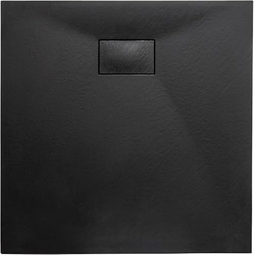 Thermopanel SMC Black Shower Trays Base Slate Stone Effect Textured Non Slip – 1000 x 800mm