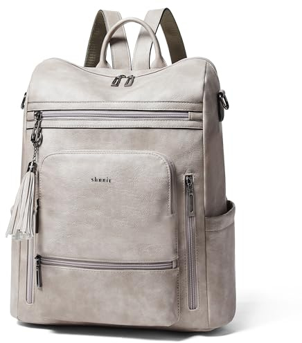 Shrrie Zaino per laptop in pelle vegana per le donne Zaino da lavoro da 15,6 pollici Borsa di viaggio di moda per il lavoro del college