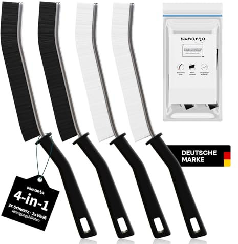 Nunanta Cepillo para juntas con cerdas duras – Cepillo de limpieza para juntas, esquinas, ducha, baño, cocina, inodoro, cepillo para huecos contra suciedad y cal, ayuda de limpieza del hogar