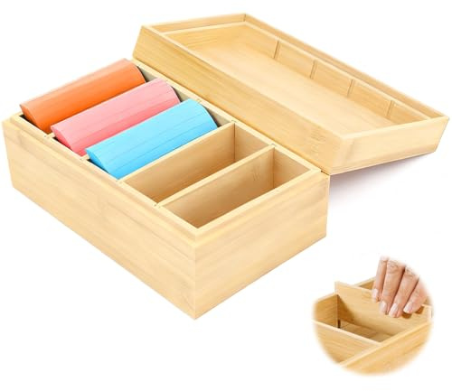 A7 Holz Karteikasten Karteikarten box mit Deckel, 22x12x9cm Vokabelbox Karteikartenbox Vokabelkasten Vokabeln Lernbox Aufbewahrung Lernkarten Box, Lernkarteibox für Büro Schulen und Heim