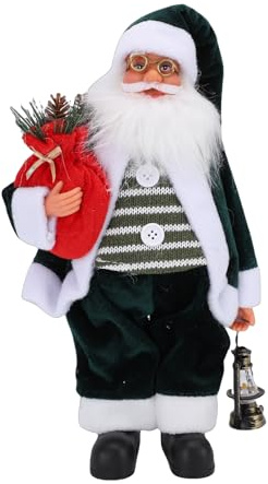 EMUKOEP Ornement de Père Noël Debout, Charmante Figurine de Père Noël, Décoration de Noël pour la Maison, Poupée de Vacances Festive pour Cheminée ou Décoration de Table.