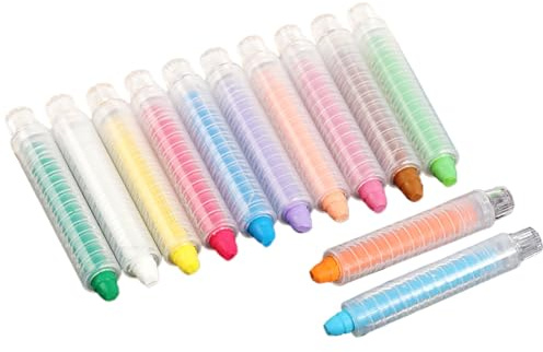 Gesso senza polvere per bambini, 12 colori lavabili, gesso idrosolubile senza polvere, 12 gessetti senza polvere con custodia protettiva, lavagna per lavagna bianca e disegno marciapiede