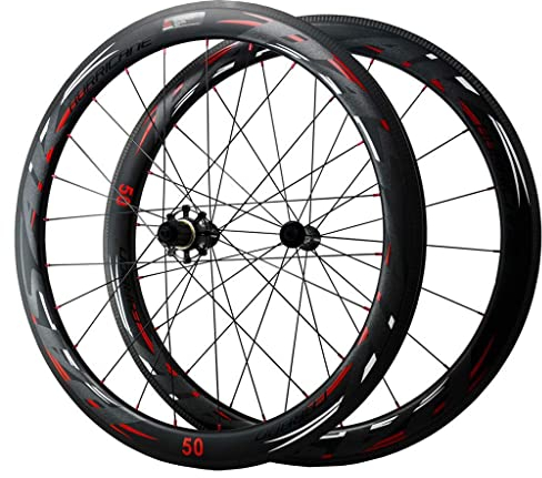 Carbon Rennrad Laufradsatz 700C Drahtreifenfelge V-Bremse 40/50/55 mm Rennrad-Räder 25mm Breite 45# Speichen Nur 1830g Matt (Size : 50MM)
