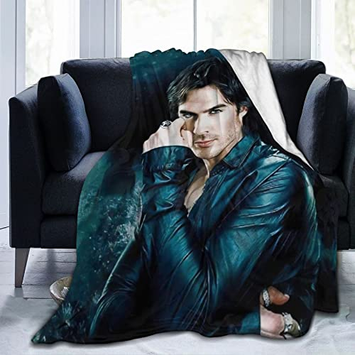 Cozy Plush Damon Thow Manta Salvatore de Franela, Ropa de Cama Cálida Suave de Forro Polar para Sofá, Sala de Estar, Oficina, Coche, Campamento, Playa - 50.0 x 40.0 in