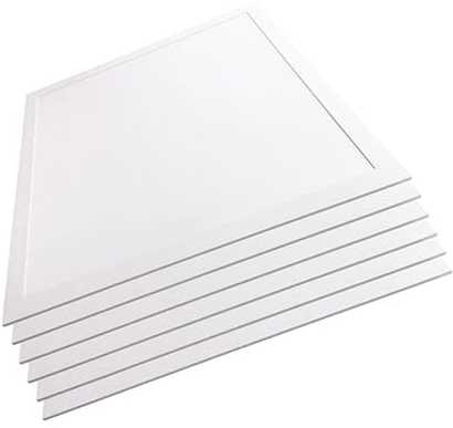 LUXULA 6x LED Panel 62x62cm - Rasterleuchte optimal für Arbeitsplätze Büro - Backlit - UGR<19 blendfrei - 40W 4400lm - 3000K Warmweiß - flimmerfrei - inkl. Netzteil