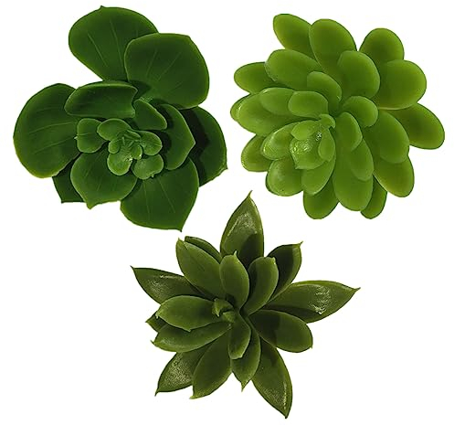 CXMRONGTAI 3 Pcs Artificial Succulent Plants Small Fake Succulent Plants Vivid Garden Decors Without Basin for Balcony Kitchen Bathroom Office and Garden Decoration