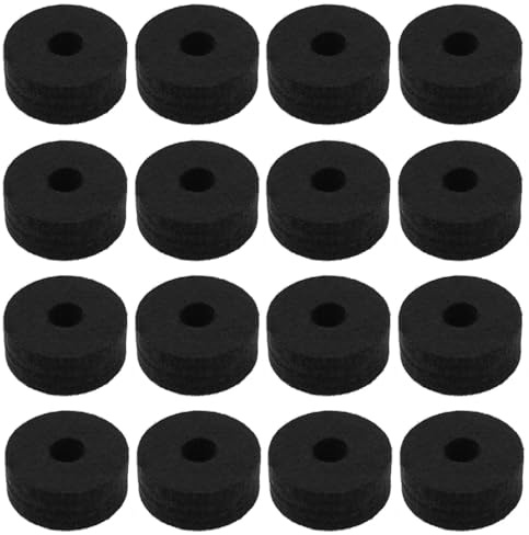 eMagTech 16 Uds. Almohadilla de Platillo de Fieltro para Tambor de Jazz Accesorio de Funda de Tambor de 35x15mm para La Mayoría de Accesorios de Instrumentos Negros