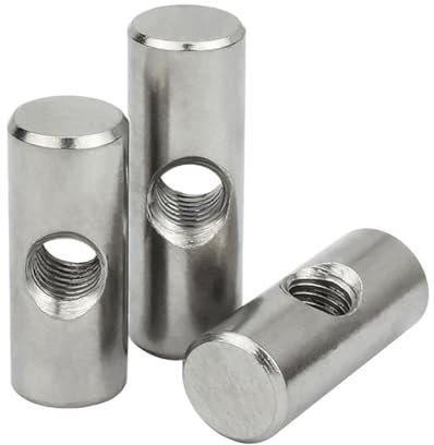 Dadi con intaglio a croce, 5 pezzi Filettatura in acciaio inossidabile 304 con foro Perno di posizionamento cilindrico Perno di collegamento incorporato Dado di foratura Perno cilindrico M4 M5 M6 (dim