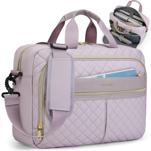 IGOLUMON Bolso Portatil Mujer 15,6 Pulgadas Maletín Portátil Bolso Portadocumentos Impermeable Bolso Ordenador Portatil para Trabajo Negocios Escuela