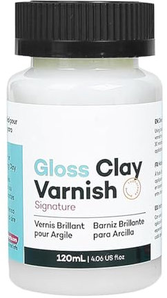 120Ml Glänzender Ton Lack, Glänzender Polyurethan Lack, Hochglanz Lack, Sichere Lufttrockene Acryl Ton Lasur, Langlebiges Glänzendes Ton Finish Zur Verhinderung Von Haarrissen, Gelb