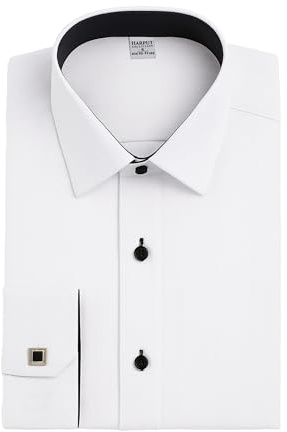 Boys White Dress Shirt with French Cuffs & Cufflinks for Weddings, Parties, & Special Occasions Size 10-11 Years