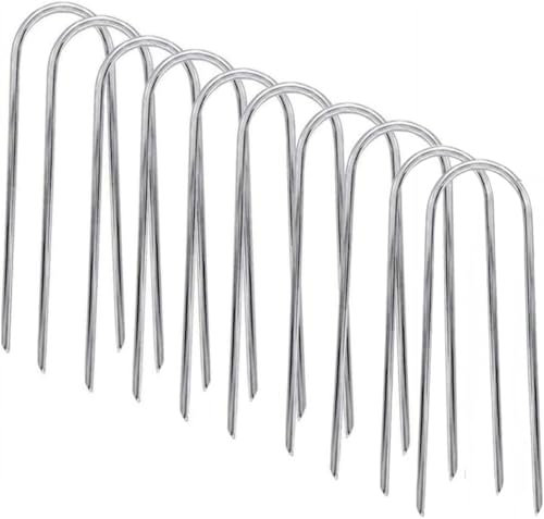 U Shaped Anchors Metal Ground Stake Pegs Garden Tent Weed Net Fleece Pin Hook