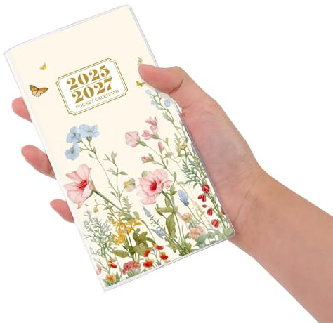 Pocket Calendar 2026-2027 for Purse, Two Year Monthly Planner, Planner Small Size (6.5” x 3.5”), Runs From Oct 2025 Until Dec 2027, 2026 Pocket Calendar for Organizing & Planning (Butterfly Floral)