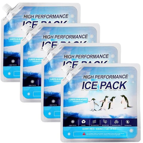 Lguaquanx 4 Stück Kühlakkus für Kühltasche, Kühlbox, Kühlrucksack, Extra Lange Kühldauer 8h bis 36h, Wiederverwendbar, Hochleistungsfähig Kühlelemente, kühlpack 250 * 250mm