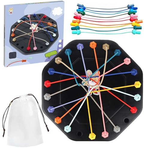YIHAOH 10 Cuerdas de Colores Juego Rompecabezas de Cuerda Retorcida, Interacción Entre Padres e Hijos Juego de Cuerda, Rope Dorting Puzzle Puede Utilizarse para Entrenar el Pensamiento Lógico