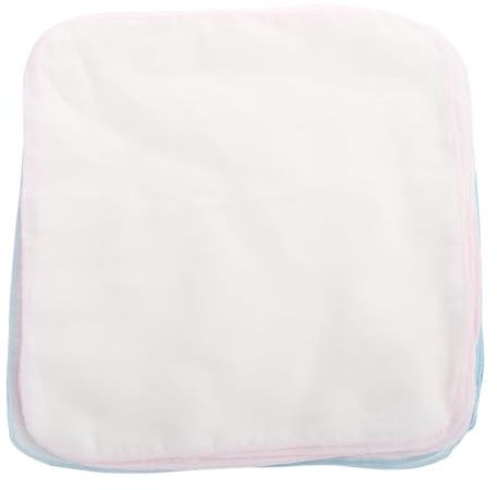 MUELODSIC Toallitas Faciales de Algodón para Bebés y Niños Pequeños, 20 Piezas, Doble Capa sin Estampado, Color Rosa y Azul, Toalla de Saliva Reutilizable para Cuidado Diario y Etapa