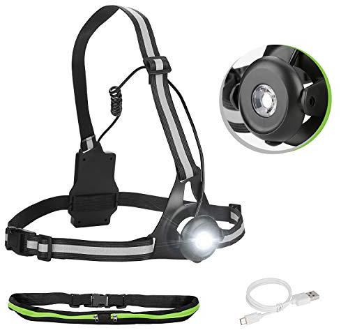 IMAGE Lauflampe Joggen Brustlampe 90° drehbar LED Lauflicht USB wiederaufladbar night Running Light Nachtsport outdoor camping