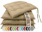 ZOLLNER 4er Set Sitzkissen in 40x40cm - gemütliche Stuhlkissen mit Bindebänder - waschbar bis 30°C - in Sand - Oeko Tex® Zertifiziert