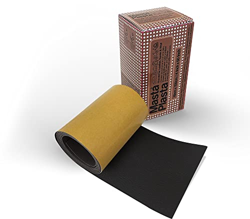MastaPlasta Original Self-Adhesive Leather Repair Patch - Black 150 x 10 cm (60 x 4in). Instant Upholstery-Quality Scratch and Tear Repair for Sofas, Car Seats, DIY, Craft