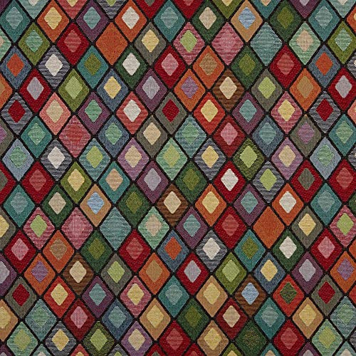 Kt KILOtela - Klädsel tyg – Jacquard Gobelin – bomull och polyester – 280 cm bred – till halv meter | diamanter – flerfärgad