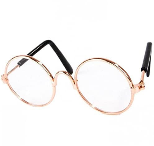 TOSSPER Cat Dog Costume Set Vintage Pet Glasses Little Dog Cat Eyewear for Photos Props Accessories Pet Supplies