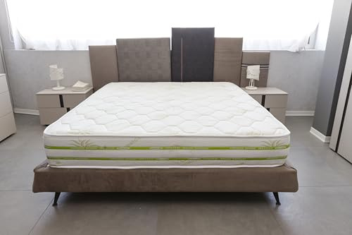 Materassi Russo - Materasso Matrimoniale 170x200 a molle insacchettate Memory Foam, 25 Cm, a 7 Zone di Portanza Differenziate, in Aloe Vera Con fascia 3D traspirante