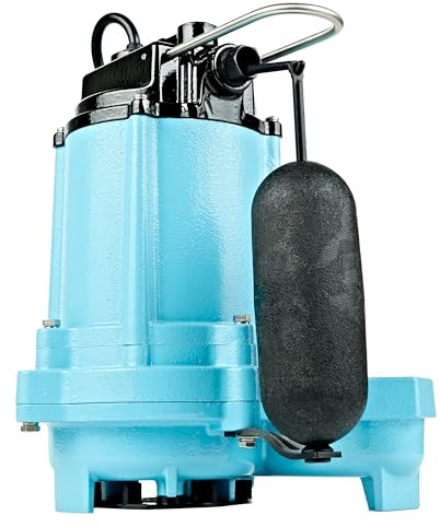 Little Giant 15EC-CIA-SFS 115 Volt, 3/4 HP, 4800 GPH Effluent/Sump Pump with Integral Snap-Action Float Switch, 10-Ft. Cord, Blue, 14942784
