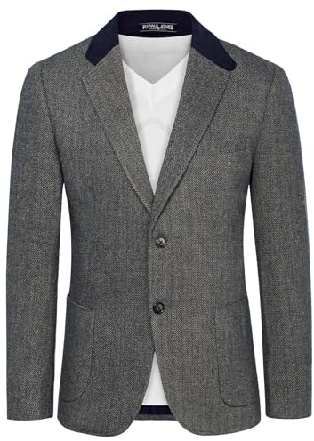 PJ PAUL JONES Men's Blazers Casual Suit Jacket Vintage Wool Tweed Jackets