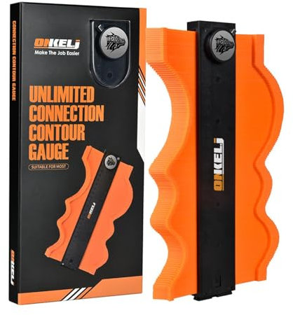 Herramienta de perfil de medidor de contorno, medidor de contorno con bloqueo, herramienta de forma de súper calibre y contorno, regla multiángulo ajustable, duplicador de perfil para suelo de madera,