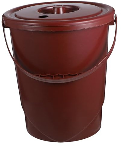 MUCKLILY Cestino Per Bagno Con Coperchio Ribaltabile e Maniglia Secchio Per Drenaggio Fondi Tè Bidone Rifiuti Contenitore Bidone Strumento Pulizia Casa