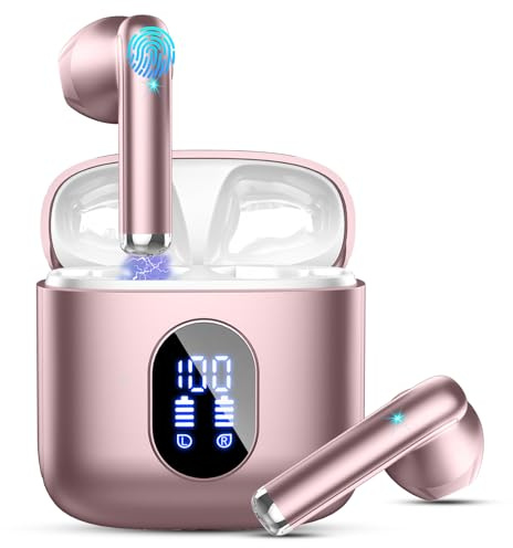 Cuffie Bluetooth 5.4, 2026 Nuovo Auricolari Bluetooth 6D Stereo Cuffie Wireless In Ear con 4 ENC Mic, 30Ore Cuffie Senza Fili Cancellazione Rumore Cuffiette Sport Earbuds IP7 Impermeabili Headphones