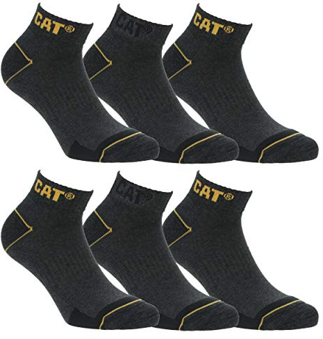 CAT CATERPILLAR HOMBRE 6 PARES CALCETINES DE TRABAJO BAJOS (43-46, 6 pares de Gris)