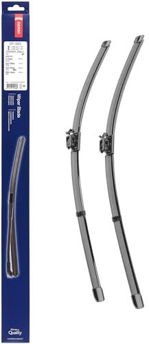 Kit de Escobillas Limpiaparabrisas Planas DENSO (DF-083), 2 Unidades 550/550 mm –Vehículos con volante a izquierda – Silenciosas y Duraderas con Diseño Aerodinámico – Escobillas Limpiaparabrisas OEM