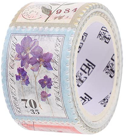 MILISTEN 1 Stück Briefmarken-Aufkleber, Rolle, Vintage-Stempel-Aufkleber, dekorative Papieraufkleber für Scrapbooking, Album, Tagebuch, DIY, Kunsthandwerk, Stil 1