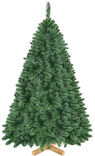 Yaheetech Sapin de Noël Artificiel 152 cm avec 437 Branches, Arbre de Noël Décoratif en PVC avec Support en Métal