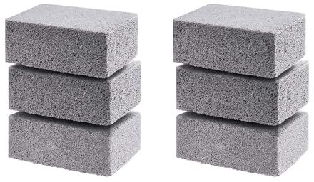 rflaueo 6 bloques de limpieza de parrilla, piedra de limpieza reutilizable, ecológica, bloque de ladrillo, eliminación de manchas, barbacoa, cocina, utensilios de cocina, bañera y fregadero (U138-6)
