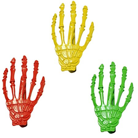 WOONEKY 3pièces Barrette Cheveux Main Squelette Halloween Accessoires Gothiques Coloris