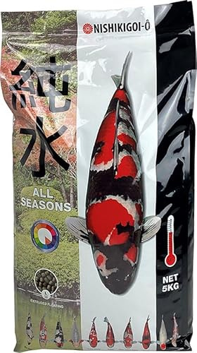 Nishikigoi-Ô All Season 6,0 mm 5 kg Comida para peces – estanque – alimento para peces – alimento koi – alimento para peces – pellets – alimento para peces estanque – koi – alimento para estanques koi