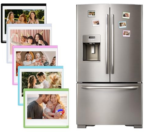 HIYQIN 5 Pezzi Cornici Magnetiche per Foto Instax Wide, per Polaroid Now/600/OneStep+ Espositore da Frigorifero 3,5x4,25 Adatto per Custodie Fotografiche Fujifilm Wide 400/300/EVO - Colore